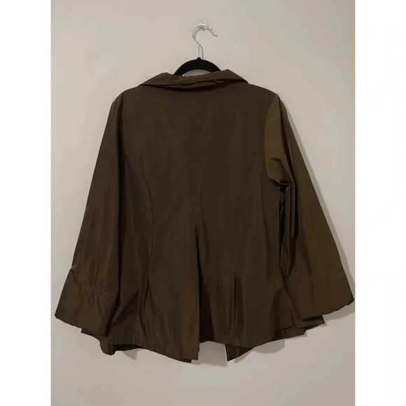 Planet By Lauren G  Jacket Women’s 1 US 4-8 Brown Nylon Button Pockets Lagenlook - Picture 5 of 15